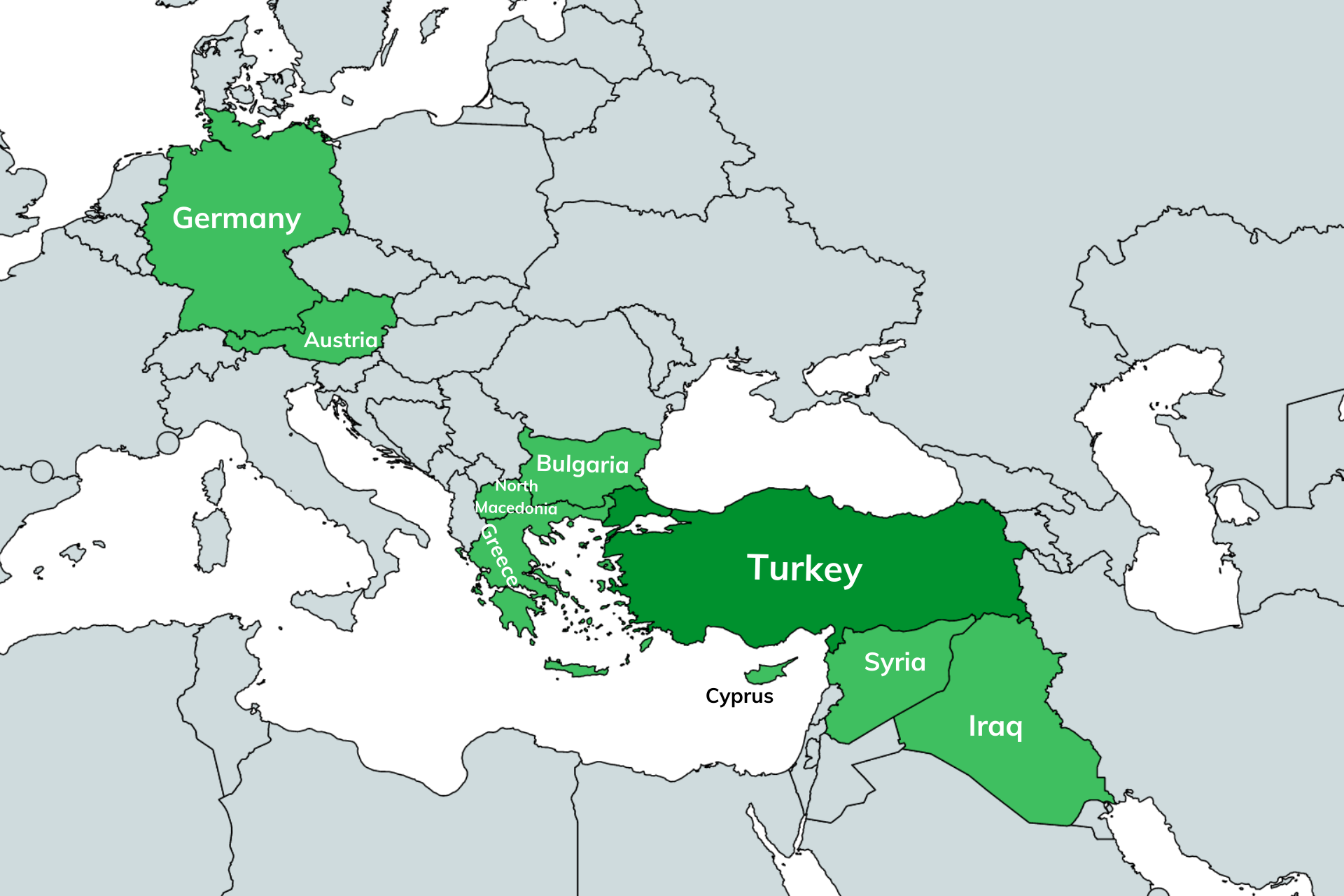 Болгария австрия. Countries of the Turkic Group Map.